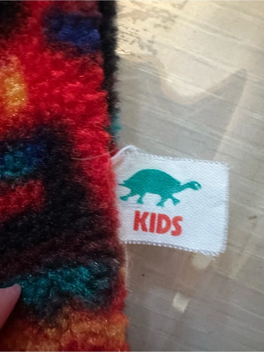 Turtle Fur Vintage Kids Long Tail Fleece Ski Hat Red Geometric Pointy Stocking